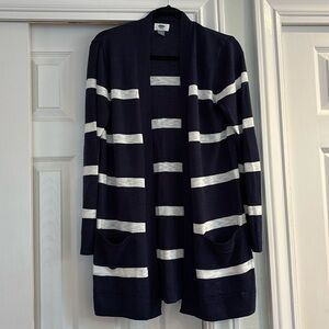 Old Navy Long Open Front Striped Cardigan